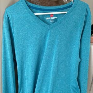 Hanes Sport Blue Long Sleeve Shirt